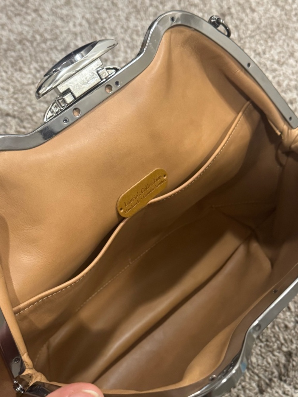Original Design! Unique Crazy Horse Cowhide Handmade Custom Frame Slouchy Bag - Picture 15 of 16